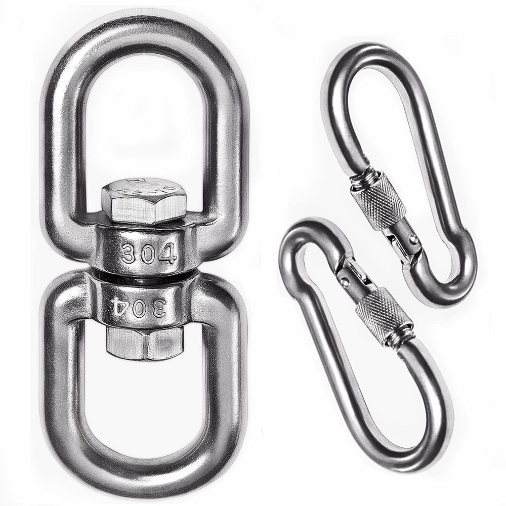 2+1 Heavy Duty 304 Stainless Steel Swivel Ring Double Ended Swivel Eye Hook With