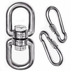 2+1 Heavy Duty 304 Stainless Steel Swivel Ring Double Ended Swivel Eye Hook With