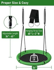 24 Inch Saucer Tree Swing Set for Kids & Adults, Adjustable Flying Swing Seat…