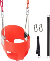 Toddler Swing, 59″ Coated Heavy-Duty Iron Chains Baby Swing Outdoor, High Back F