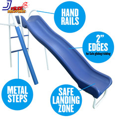 Metal Swing Set with 2 LED Swing Seats Super Disc Swing & Wave Slide FREE SHIPP