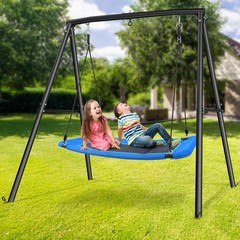 Trekassy 440lb Metal Swing Set with 60″ Platform Swing for Outdoor Backyard