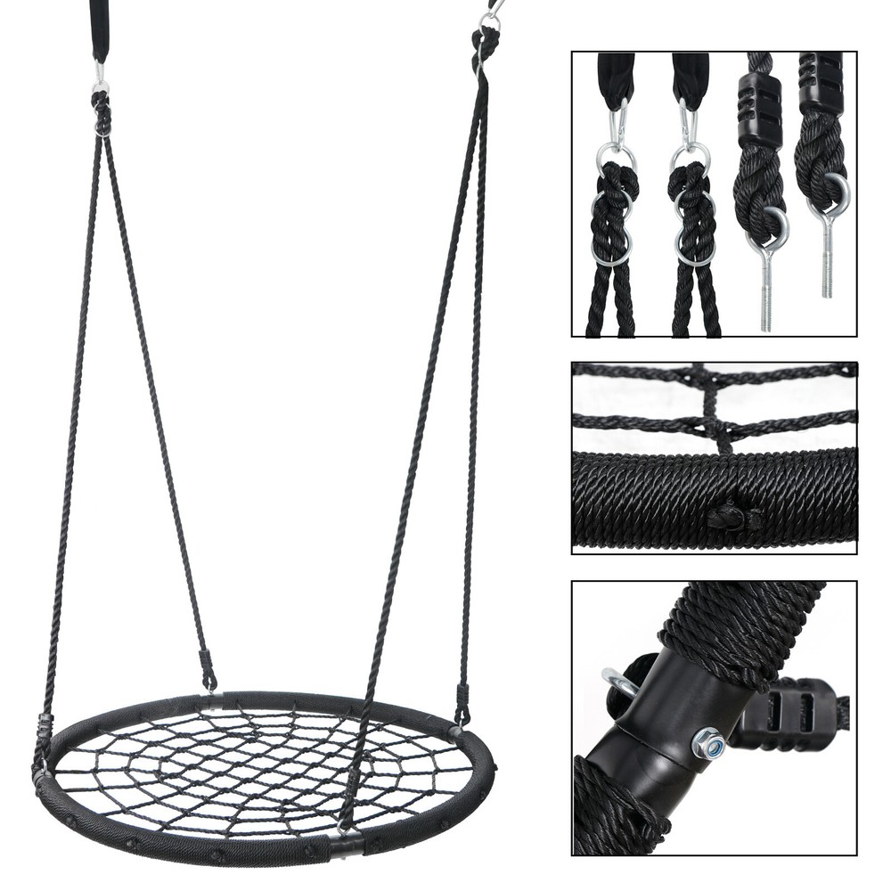 48” Spider Web Tree Net Swing PE Rope Large Size Durable Play Exercise Outdoor