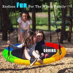 40″ Saucer Tree Swing for Kids – 500Lb Weight Capacity, Waterproof Platform S…