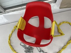 Toddler Swing Seat 3.0 with Finger Grip, Plastic Red High Back Full Bucket