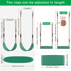 SELEWARE Heavy Duty Swing Seats for Kids & Adults, Non‑Slip Flat Plastic & U‑…