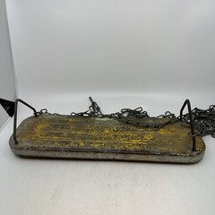 vtg metal flat swing seat w original chains 60” Long Chain industrial decor