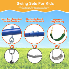 Heavy-Duty 5-In-1 Metal Swing Set for Backyard, Outdoor Playset for Kids 3-12 wi