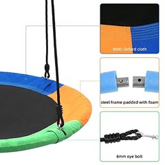 Saucer Tree Swing Seat for Kids 40 Inch Outdoor Round Tree Swing for Multicolor