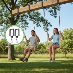 4Pcs Heavy Duty Swing Hanger 180° Steel Swing Set for Wooden Sets Snap Hooks …