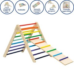 Kids Climbing Triangle Ladder Indoor Gym Playground Foldable Pikler Triangle Set