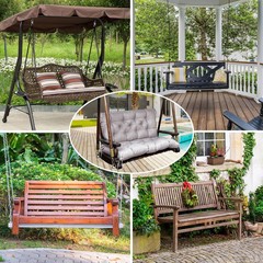 Porch Swing Replacement Cushions: 2-3 Seater Outdoor Waterproof Swing Cushions w