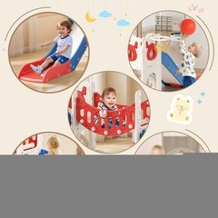 10 in1 Toddler Slide, Kids Slide with Climber Playset, Indoor Outdoor Playhouse