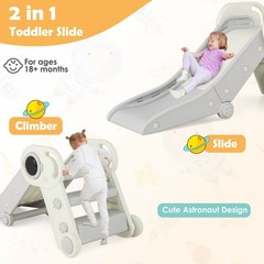 Folding Freestanding Toddler Slide for Toddlers Age 18+ Months w/ Climber Indoor