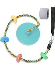 Tree Swing for Kids Disc Seat w/ Rainbow Climbing Rope & Carabiner Outdoor Fun