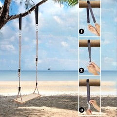 Wooden Swing Seat Hanging, Nostalgic Outdoor for Kids, Adults Height Adjustable