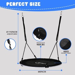 48 Inch Tree Swing with LED Light for Kids, 900lbs Flying Saucer Swing, with …