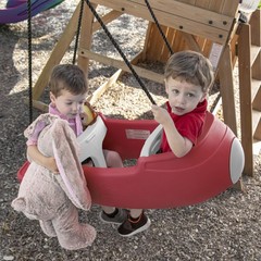Step2 Rocket Swing for Two, Baby Outdoor Swing, Outside Maroon