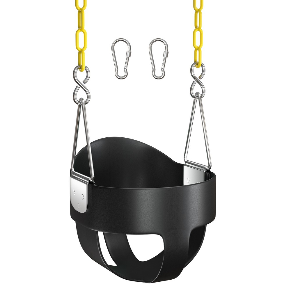 High Back Full Bucket Swing Seat Chair Toddler Infant Swing Outdoor Playground