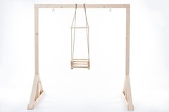 Handcrafted Wooden Kids Swing – Eco-Pine Wood, Hemp Rope, | UV & Rain Resistant
