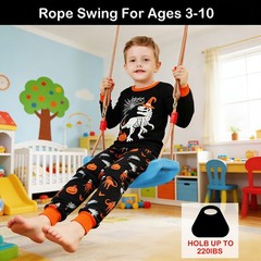 OYE Hard Plastic Non-Slip Heavy Duty Kids Swing Seat w/ Adjustable Rope, Blue