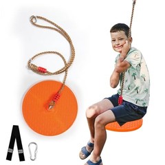 Rotating Disc Swing for Kids – 360° Swivel Seat, No Assembly, Portable Rope