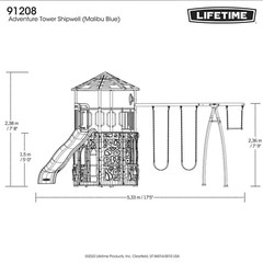 Lifetime 91208 Adventure Tower Playset Kids Outdoor Playground Slide Swingset