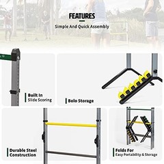 Steel Ladderball Set 2 Ladders 6 Bolos Built-In Scoring System Backyard Yard