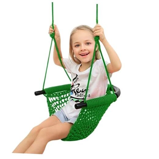 Swing Seat for Kids Heavy Duty Rope Play Secure Children Swing 1 Pack Green