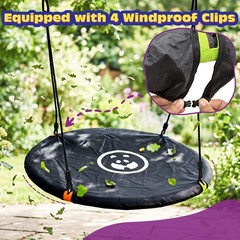 Weatherproof 40″ Outdoor Round Tree Saucer Swing Cover Protector, Black