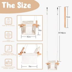 Baby Swing Outdoor Indoor Toddler Swing Seat with Safety Belt, Canvas Hanging…