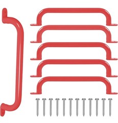 17” Steel Playground Handles – 6 Pack | Sturdy Grab Bars For Kid Playsets – red
