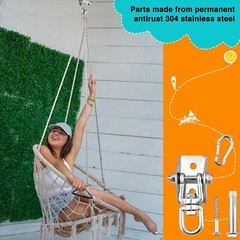 4 Pack Heavy Duty Swing Hangers 1200LB Capacity 360° Swivel Stainless Steel Hook