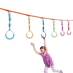 Ninja Jungle Ring Warrior Obstacle Course Trapeze Climbing Fist Swing Playset…