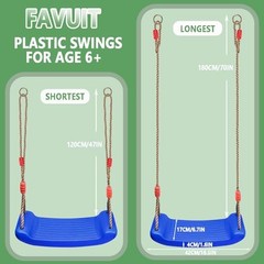 Plastic Swing Seat, Heavy Duty Tree Swing Set Non Slip Playground Swing Blue