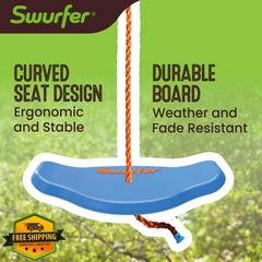 Swurfer Blue/Orange Wood Tree Swing