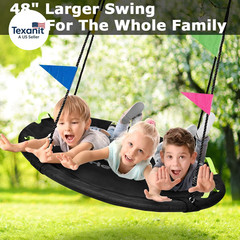 48 Inch Tree Swing, Larger Saucer Flying Swing for Whole Family, 900Lbs Weight C
