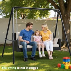 Porch Swing Stand – Heavy Duty Porch Swing Frame Outdoor with Adjustable Heig…