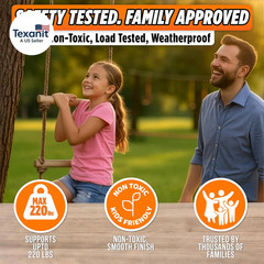 Wooden Rope Ladder for Kids – 6Ft Outdoor Climbing Ladder with Real Wood Rungs,