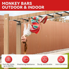 16.5 Inch Monkey Bars Kit Monkey Bar Ladder Rungs (Black, 12 Pcs) | Indoor Outdo
