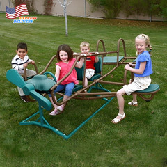 Kids’S Ace Flyer Metal Teeter Totter Green and Brown FREE SHIPPING USA