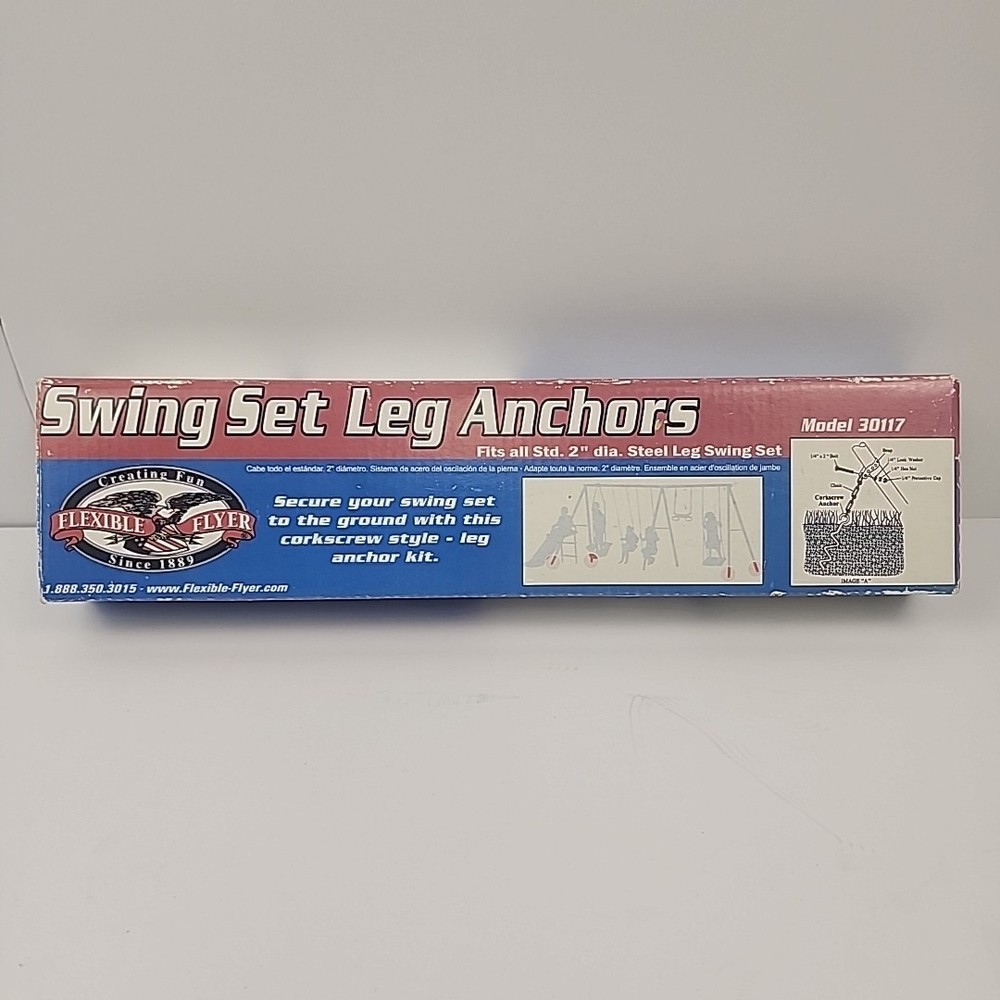 NEW Flexible Flyer Swing Set Leg Anchors Model 30117 Fits Any Steel Swing Set