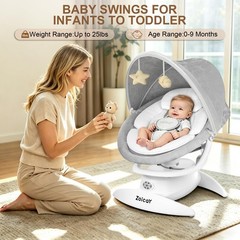 3-in-1 Baby Swing for Infants with Motion Detection, Infant Swing with 5 Spee…