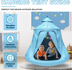 Swing Set with Tent Swing, Hanging Tree Tent W/Swing Frame, X-Shaped Swing Stand