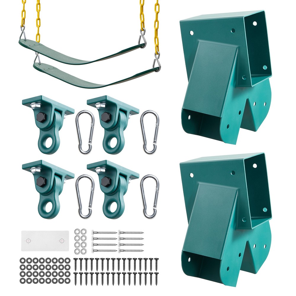 Uimoso Heavy-Duty A-Frame Swing Set Brackets with Seats and 4 Hangers