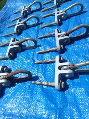 Lot (8) Heavy Duty Playground Swing Hanger with Mounting Hardware Lag Bolts