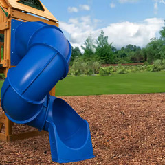 Quick Connect Outdoor Swing Set Blue Tube Slide for 5 Ft. Playset Deck Height