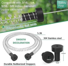 80Ft Outdoor Zip Line Kit for Kids & Adults 500Lbs Removable Trolley Swing Seat