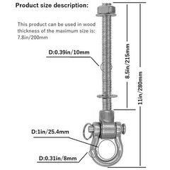 Set of 6 Heavy Duty 1500LB Anti-Rust Swing Hangers, 180° Silent Bearing for Yoga