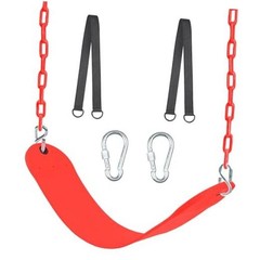 Swing Seat, 66″ Heavy Duty Coated Iron Chain Sensory Swing, Therapy Swing Red